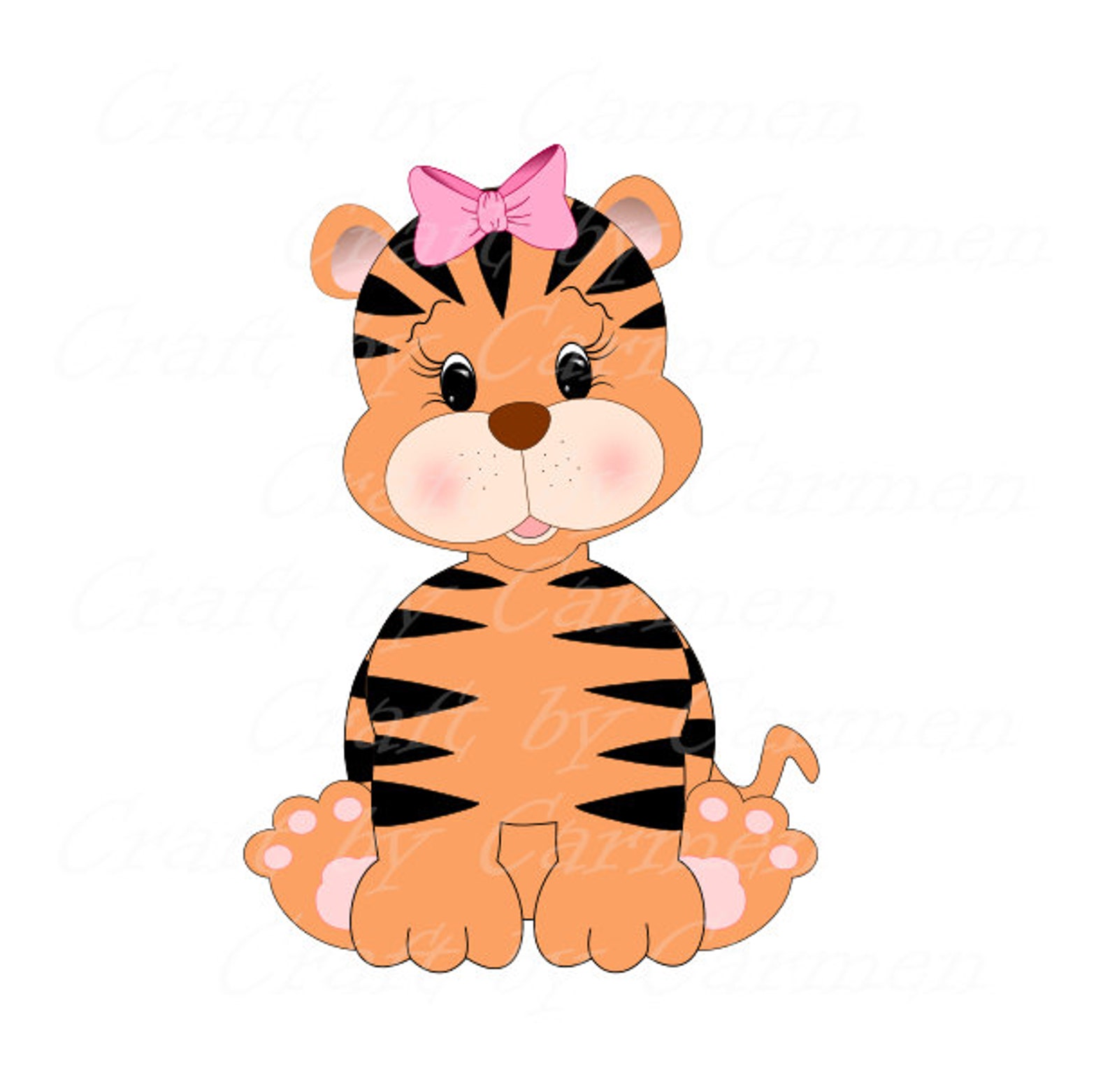 Tiger Clip Art Cute Tiger Zoo Jungle Safari | Etsy
