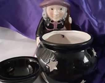 Witch and Cauldron Ceramic Oil Burner