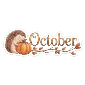 En-têtes de calendrier numérique d'octobre et novembre, autocollants mensuels de livre d'histoires calligraphiés à la main (téléchargement numérique)