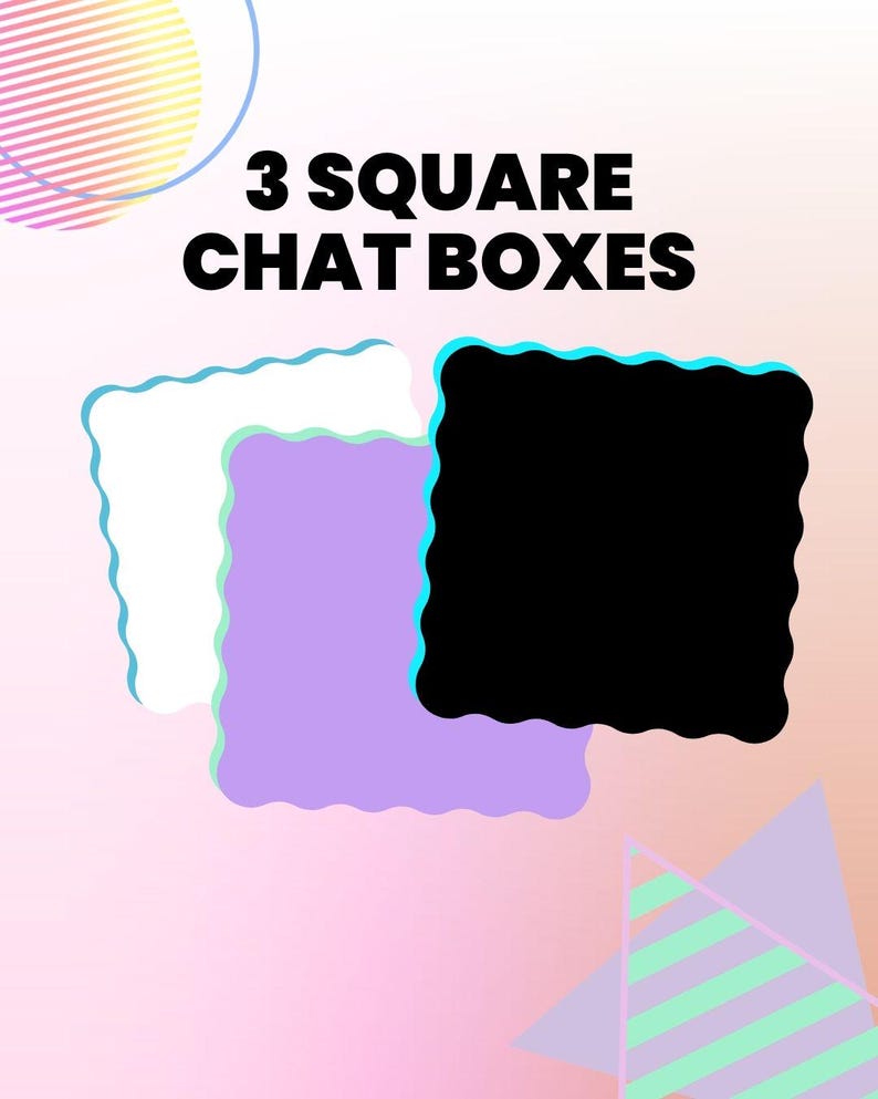Squggle Box Cute 80s Squiggle Chat Box Bundle and 3D Clips | Pastel Retro Stream ...
