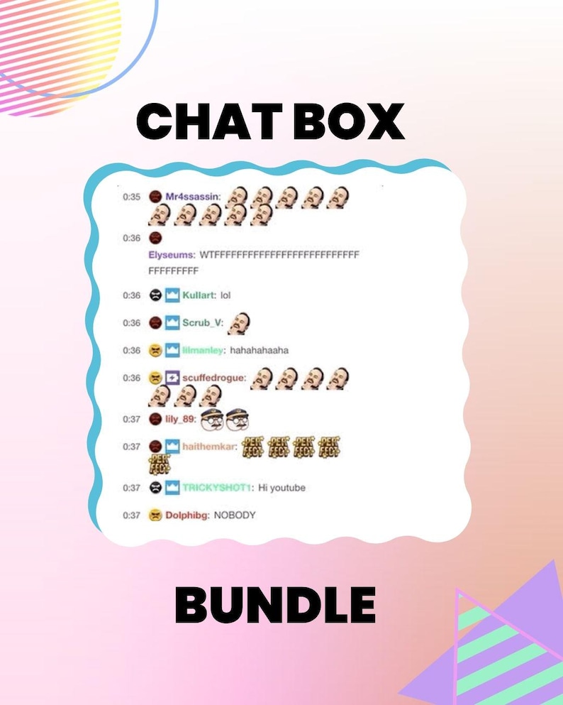 Squggle Box Cute 80s Squiggle Chat Box Bundle and 3D Clips | Pastel Retro Stream ...