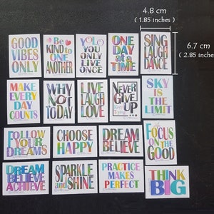 Tarjetas de notas planas de positividad - Diseño 4, juego de 18, mensajes de citas positivas motivacionales inspiradoras, tarjetas para loncheras, tarjetas de aprendizaje.