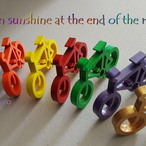 Rainbow Wooden Bicycles: Pearlescent & Metallic Colors, Birch Plywood (6.8 cm)