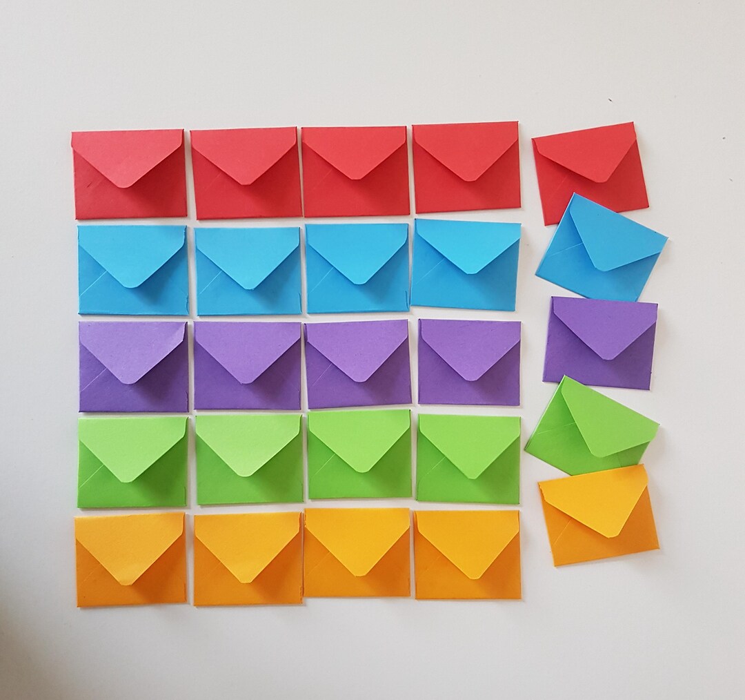 Miniature Envelope Set of 25 - Multi Colours, 4.5 X 3.5 Cm Envelopes ...