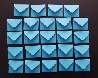 Mini Turquoise Envelopes: 24pc Set, Scrapbooking, Party Favors (4.5 x 3.5 cm)