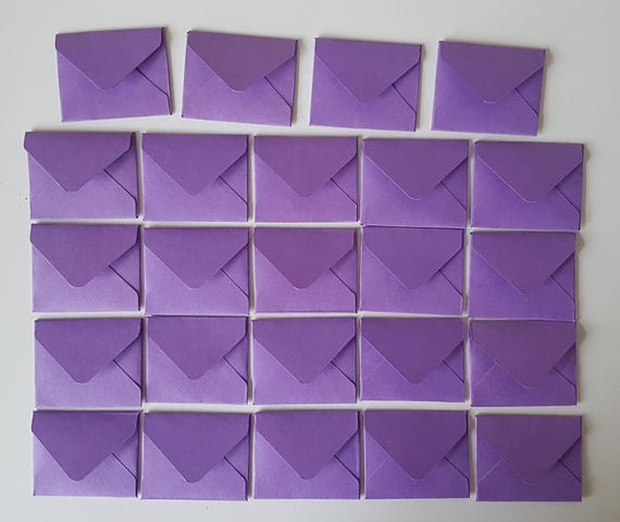 Mini Purple Envelopes: 24-Piece Set, Scrapbooking, Card Making (4.5 x 3.5 cm)