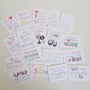 Liebes Grußkarten, 18er Set, süße romantische kleine Liebesbriefe, Geschenke für Liebhaber, Liebe Freundschaft Zitate, alltägliche Notizen zum Valentinstag, Valentinstag, Jahrestag
