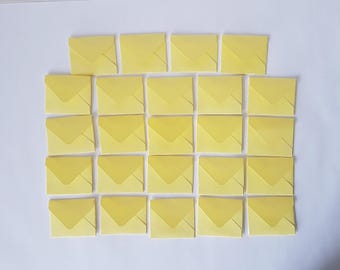 Yellow Mini Envelopes: 24pc Set, Scrapbooking, Party Favors (4.5 x 3.5 cm)