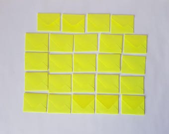 Bright Yellow Mini Envelopes Set: 24 Tiny 80gsm Envelopes (4.5 x 3.5 cm)