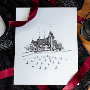 The Van Tassel House of Sleepy Hollow Headless Horseman- Tim Burton Wall Decor Fine Art Print