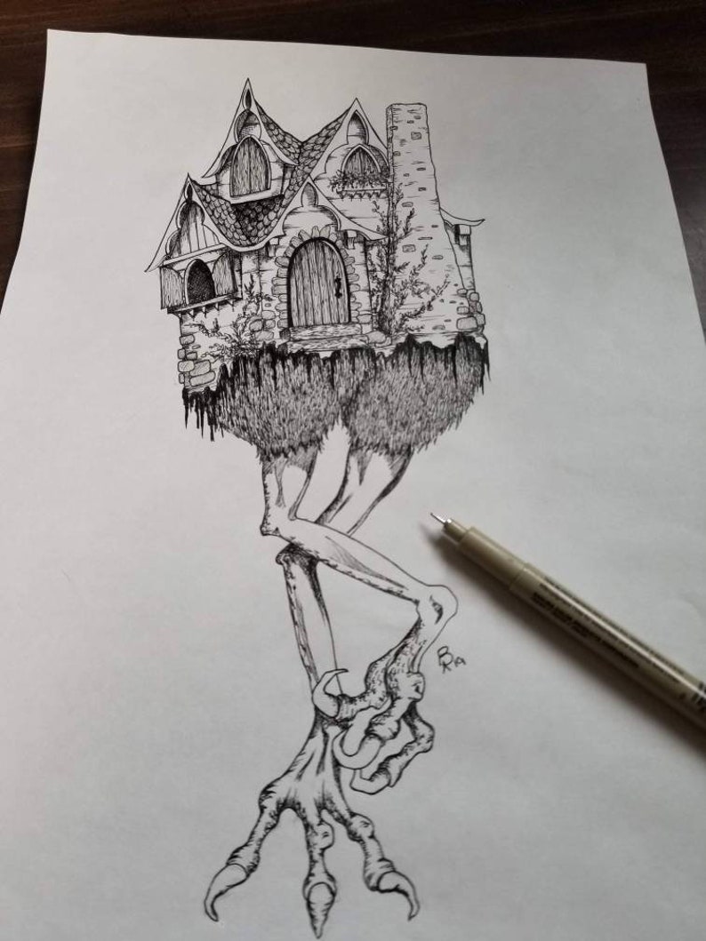 Baba Yaga's House Wall Art Print Etsy India