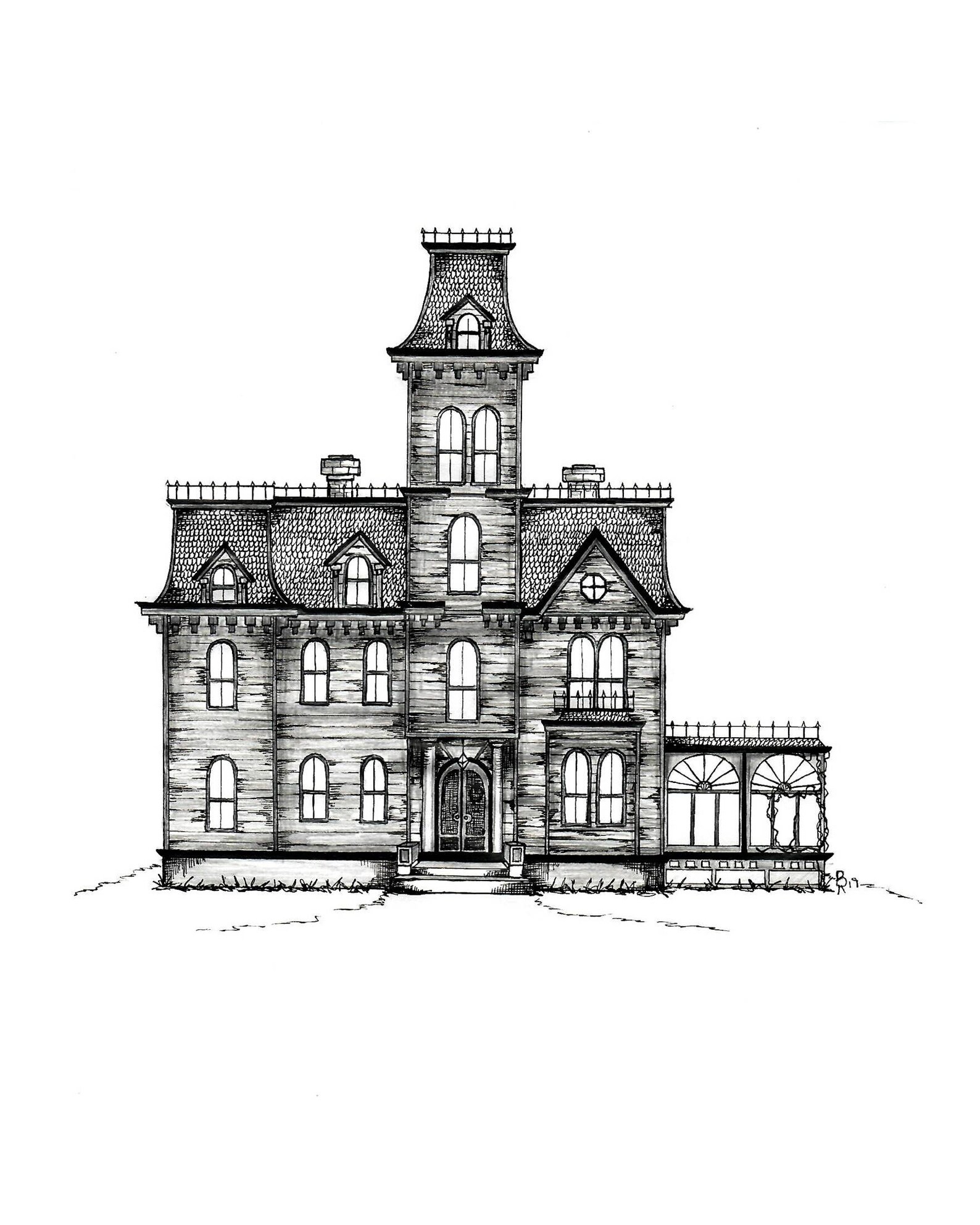 The Addams Family Mansion Wall Art Print Etsy