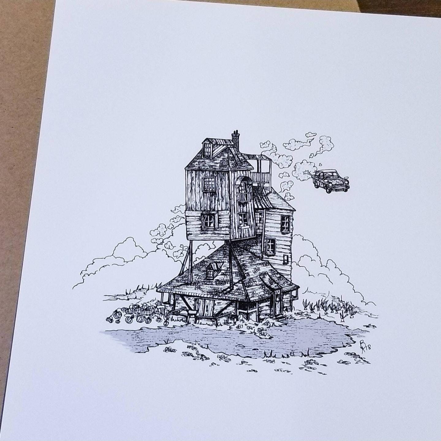 The Burrow Poster Print | Fantasy Home Decor | HP Movie House Art ...