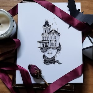 The Lady of the Haunted House - Spooky Wall Decor Fine Art Print