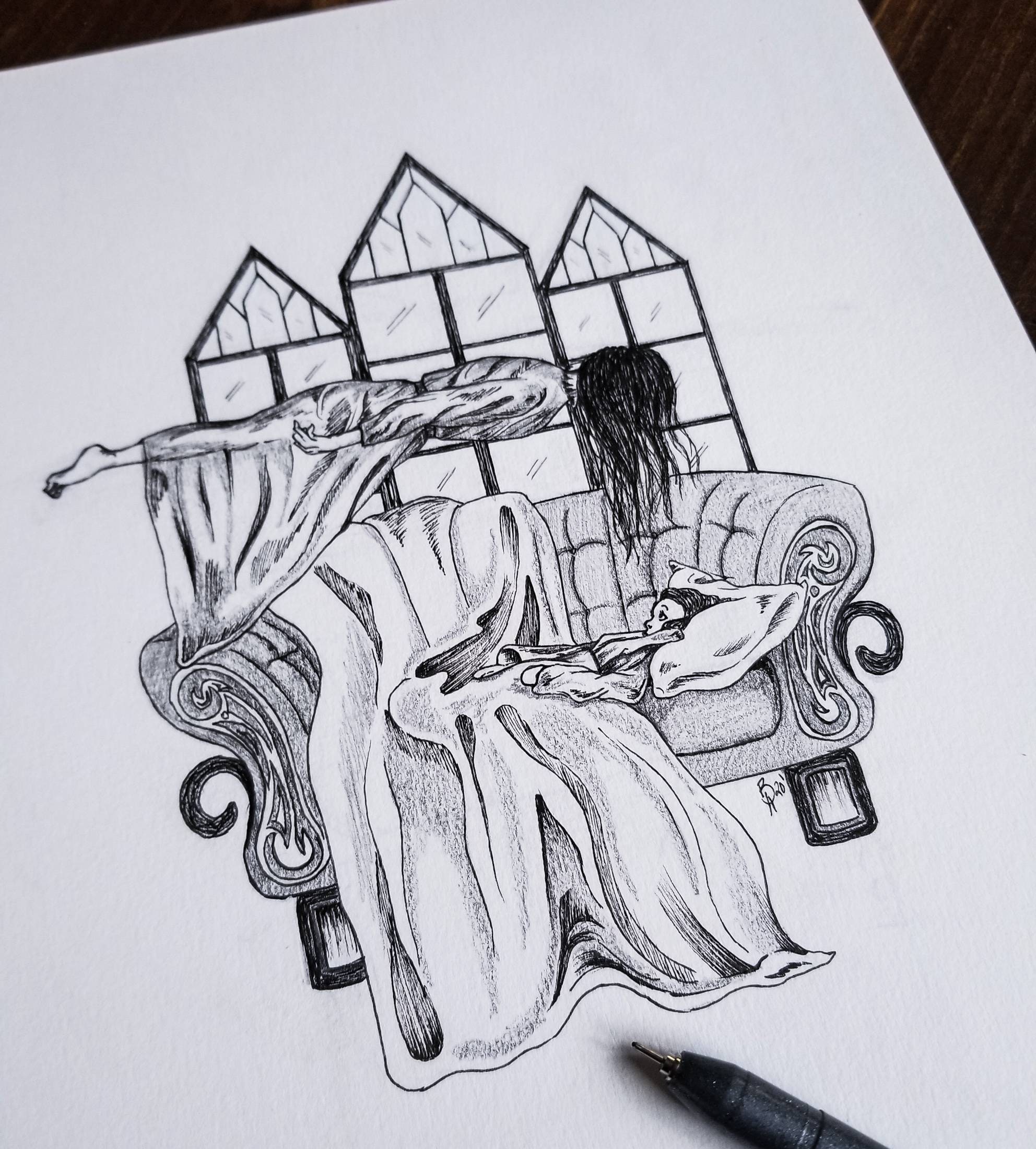 Nell and the BentNeck Lady Wall Art Print Etsy