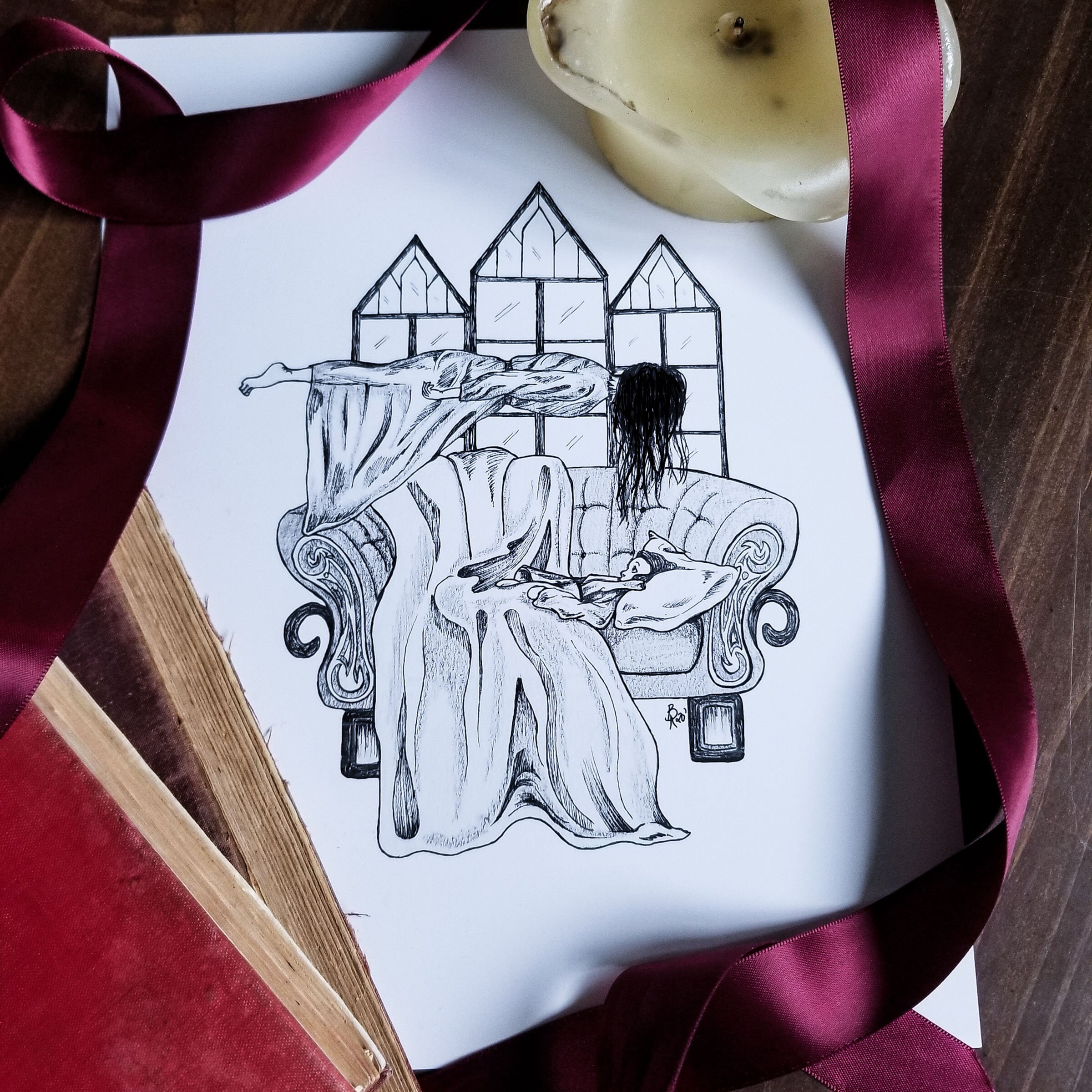 Nell and the BentNeck Lady Wall Art Print Etsy