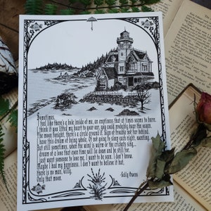 Sally Owens Brief -Praktische Magie Owens Haus Fiktiv inspirierte Wand-Dekor-Gothic Witchy Fine Art Print