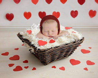 Dia dos Namorados Digital Download Cenário Valentine Corações Vermelhos Adereço Cena Recém-nascido Bebê e Fotografia de Criança