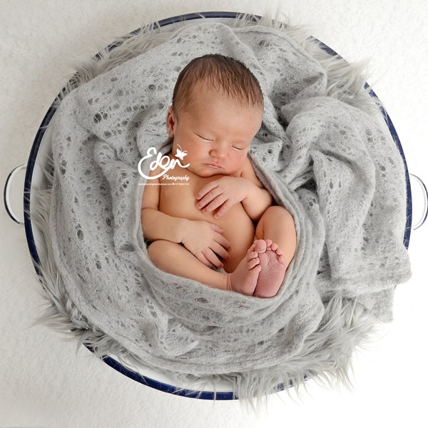 Newborn Digital Download Backdrop White Bowl & Grey Rug Fluffy Flokai Fur Blanket Prop Scene Newborn Baby and Toddler Photography Background