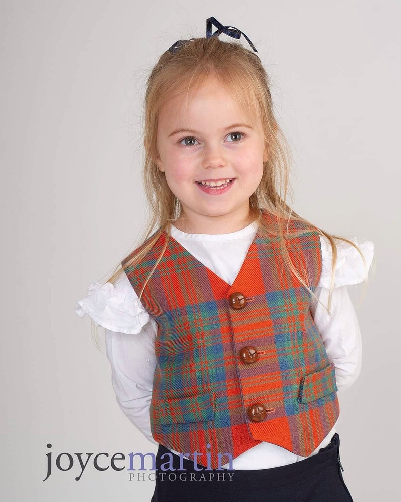 Childs Girl/'sBoy/'s MacIntoshTartan Bespoke WaistcoatVest