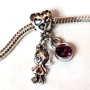 Ciondolo per figlia, ciondolo per nipote, ciondolo per bambina, ciondolo pendente con pietra portafortuna di giugno, adatto a tutti i bracciali con ciondoli di design ed europei.