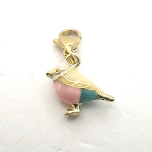 Colorful Bird Charm, Bird Charm, Finch Charm, Song Bird Charm, Lobster Clasp Charm, Clip On Charm,