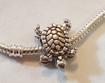 Sea Turtle Charm, Tortoise Charm, Sea Turtle, Dual Sided, Beach Jewelry, European Charm, Fits all Designer & European Charm Bracelets