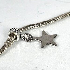 Shooting Star Charm, Stainless Steel Dangle Pendant, Pendant or Fits European Bracelets