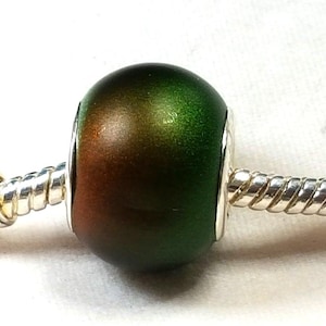 Green and Orange Color Changing Murano Glass Bead  - Fits all Designer and European Charm Bracelets