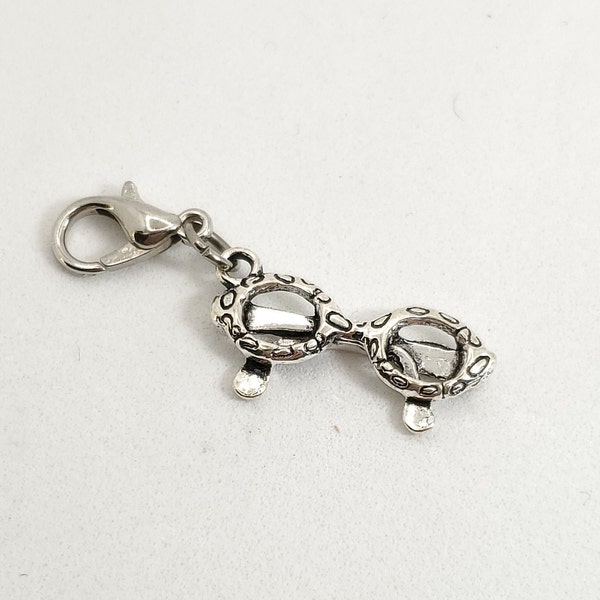 Round Eye Glasses Charm, Spectacles Charm, Dangle Charm, Reading Glasses Charm,  Lobster Clasp Charm, Clip On Charm,