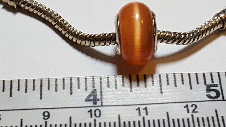 Peach Cat/'s Eye Murano Glass Beads-925 Silver Core-Varied Peach Tones Fits all Designer and European Charm Bracelets*
