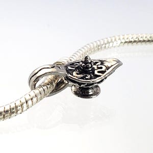 Genie Lamp Charm, Magic Lamp Charm, Aladdin&#39;s Lamp Charm, Wish-Granting Genie Charm,- Fits all Designer and European Charm Bracelets