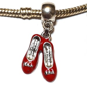 Ruby Red Slippers Charm, Wizard of Oz, Red Shoes, Dangle Charm, Wizard of Oz-Fits all Designer and European Charm Bracelets