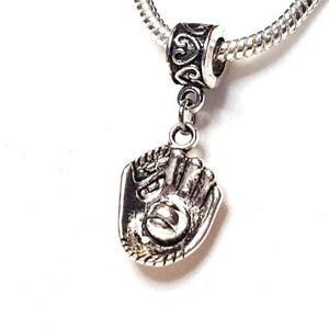 3D Baseball Mitt Charm, Baseball Glove Charm, Baseball Charm, Softball Charm, Fits all Designer and European Charm Bracelets