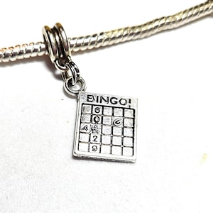 Pendentif bingo avec breloques pour bracelets de créateurs et européens - Pendentif Bingo Night, Bingo Card & Hall