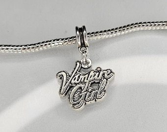 Vampire Girl Charm, Vampire Charm,  Dangle Charm,-Fits all Designer and European Charm Bracelets