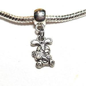 Doppelseitiger Hasen Charm, Doppelseitiger Hasen Charm, Osterhasen Charm, doppelseitiger Charm, passt für alle Designer Armbänder