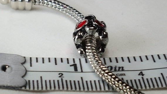 July Birthstone Red Rhinestone Spacer Bead – Fits Pandora, Chamilia Snake Chain Bracelets - View #10