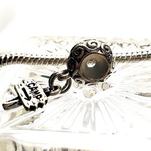 European Bead Stopper, Rubber Stopper, Cloud Design, Bail Stopper, Camp Sign Dangle, Fits all Designer and European Charm Bracelets