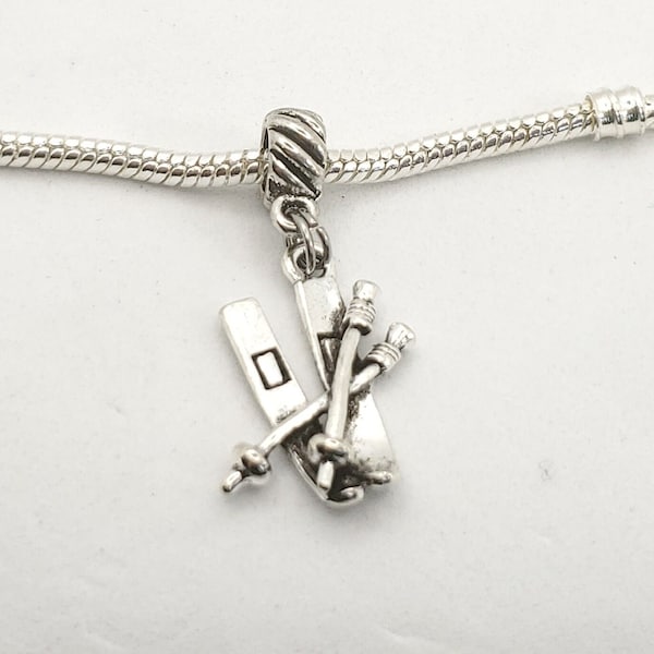 Ski Charm, Ski Team Charm, Skier Charm, Dangle Charm, Fits all Designer and European Charm Bracelets