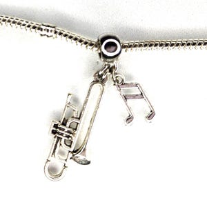 Trombone Charm, Musical Note Charm, Musical Charm, Music Charm, Band Charm, Orchestra Charm - Fits all Designer and European Charm Bracelets