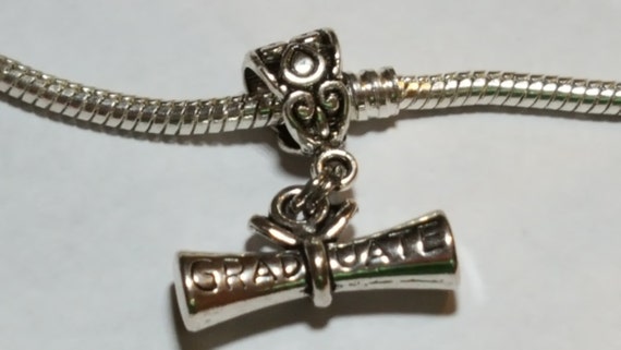 Queenberry Scroll Certificate Graduation Charm | 14k Gold Over .925 Sterling Silver, Fits 3mm European Charm Bracelets - View #10
