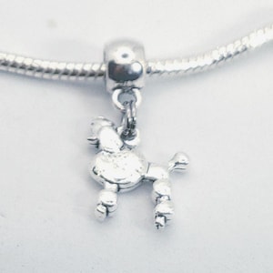 Poodle Charm, Dangle Charm,  Pet Lover&#39;s Gift, 3D Charm, Fits all Designer and European Charm Bracelets