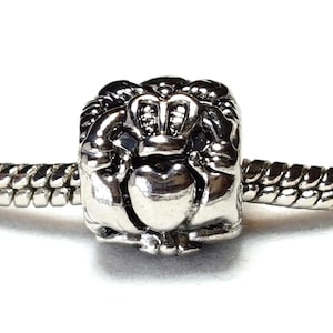 Irish Charm, Claddagh Charm, Very Nice Friendship Charm, St Patricks Day Charm,-Fits all Designer & European Charm Bracelets
