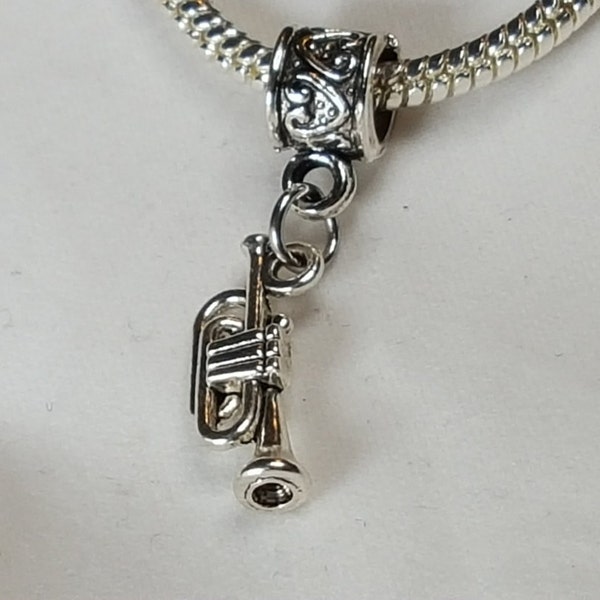 Trumpet Charm, Musical Charm, Music Charm, Band Charm, Orchestra Charm, -  Fits all Designer and European Charm Bracelets