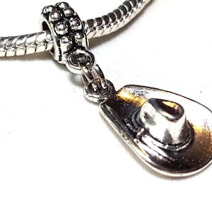 Cowboy Hat Charm, Cowgirl Charm, Cowboy Charm, Dangle Charm, Western Charm, Rodeo Charm,- Fits all Designer and European Charm Bracelets