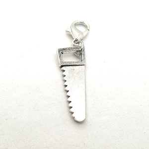 Hand Saw Charm, Woodworker Charm, Carpenter Charm, DIY Charm, Tool Charm, Lobster Clasp Charm, Clip On Charm,