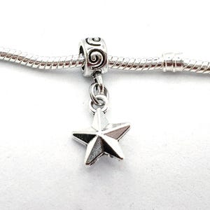 Star Charm, Petite Charm, 3D Charm, Shooting Star Charm, Dangle Charm, Wish Upon A Star,-Fits all Designer and European Charm Bracelets