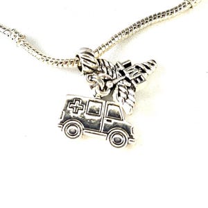 Ambulance Charm, EMT Caduceus Charm Emergency Medical Charm, Medical Charm, Fits all Designer and European charm bracelet