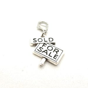 Real Estate Agent Charm- Realtor Dangle Charm-Lobster Clasp Charm, Clip On Charm,